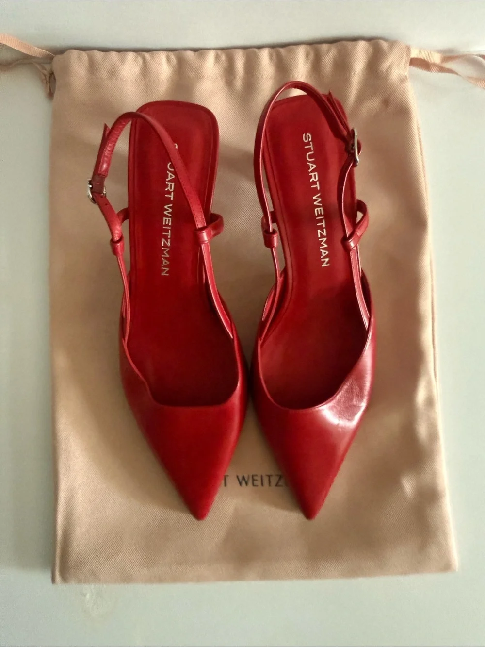 Stuart Weitzman Red Pointed Slingback Pumps size 8
